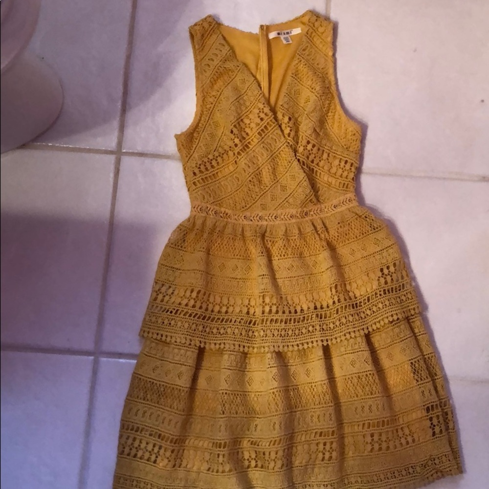yellow lace sun dress